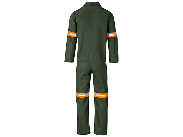 Acid Resistant Polycotton Conti Suit - Reflective Arm And Legs - Orange Tape - Image 2