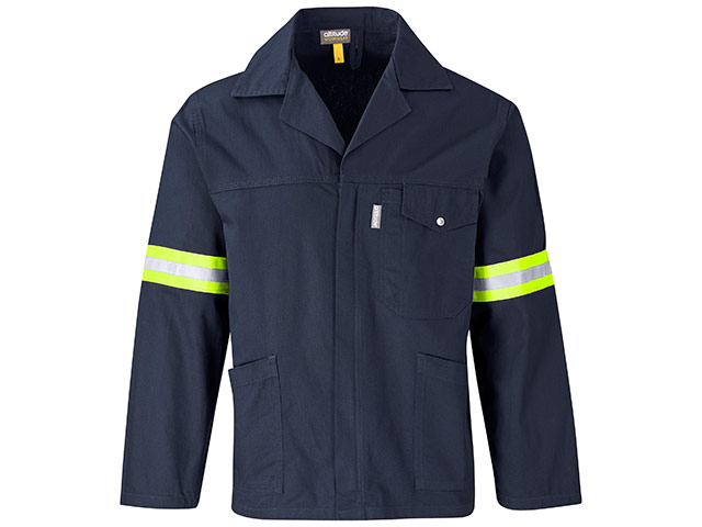 Artisan Premium 100 Percent Cotton Jacket - Reflective Arms - Yellow Tape - Image 2