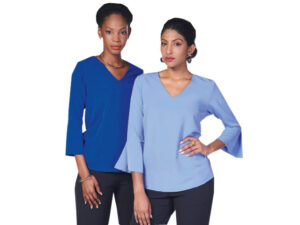 K225 Ladies 3/4 Fluted Sleeve Sienna Blouse - Plain Koshibo