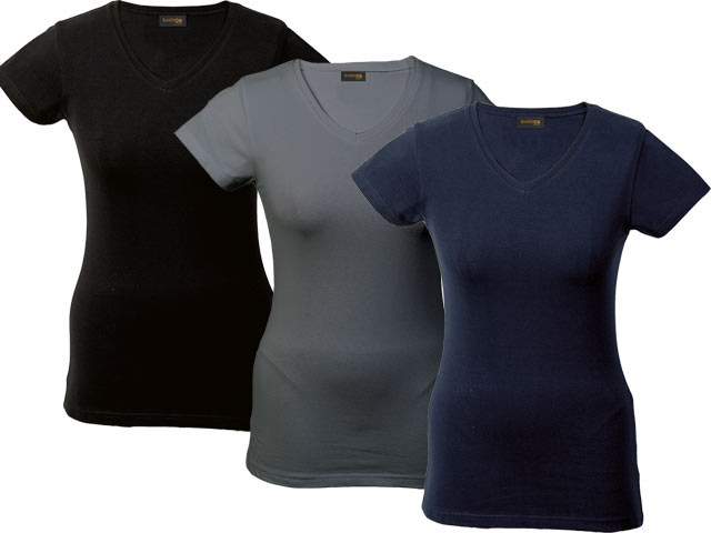 Ladies 170G Slim Fit V-Neck T-Shirt - Image 2