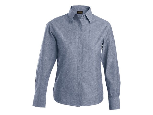 Ladies Oxford Blouse Long Sleeve Shirt - Image 2