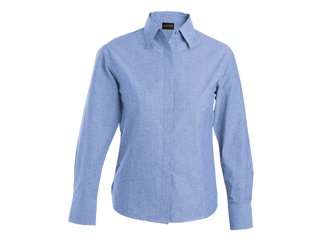 Ladies Oxford Blouse Long Sleeve Shirt - Image 3