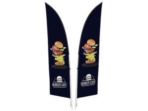 Legend 2M Sublimated Arcfin Double-Sided Flying Banner - 1 Complete Unit