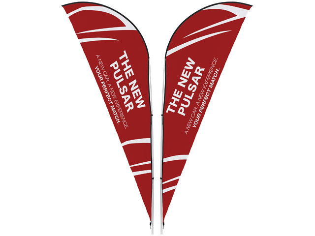 Legend 2M Sublimated Sharkfin Double-Sided Flying Banner - 1 Complete Unit