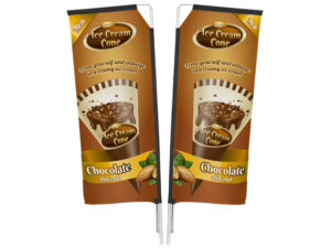 Legend 2M Sublimated Telescopic Double-Sided Flying Banner - 1 Complete Unit