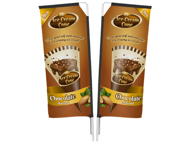 Legend 2M Sublimated Telescopic Double-Sided Flying Banner - 1 Complete Unit