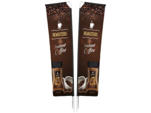 Legend 3M Sublimated Telescopic Double-Sided Flying Banner - 1 Complete Unit