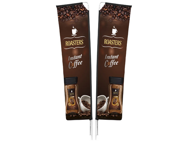 Legend 3M Sublimated Telescopic Double-Sided Flying Banner - 1 Complete Unit