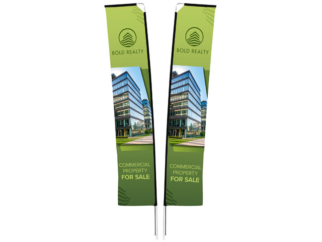 Legend 4M Sublimated Telescopic Double-Sided Flying Banner - 1 Complete Unit