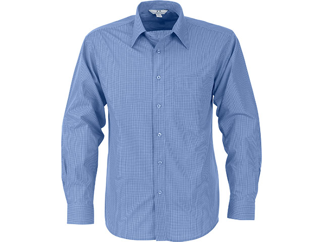 Mens Long Sleeve Micro Check Shirt - Image 2