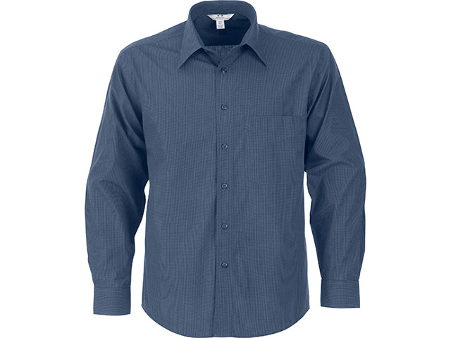 Mens Long Sleeve Micro Check Shirt - Image 4
