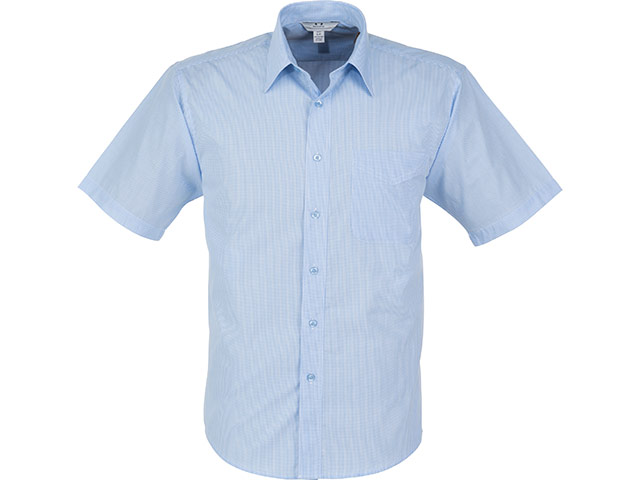 Mens Short Sleeve Micro Check Shirt - Image 3