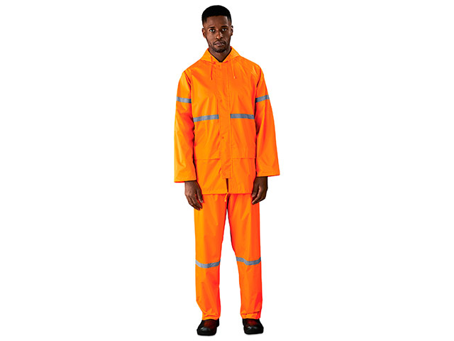 Outdoor Hi-Viz Reflective Polyester/Pvc Rainsuit
