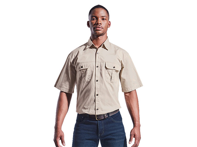 Plain Bush Shirt Mens