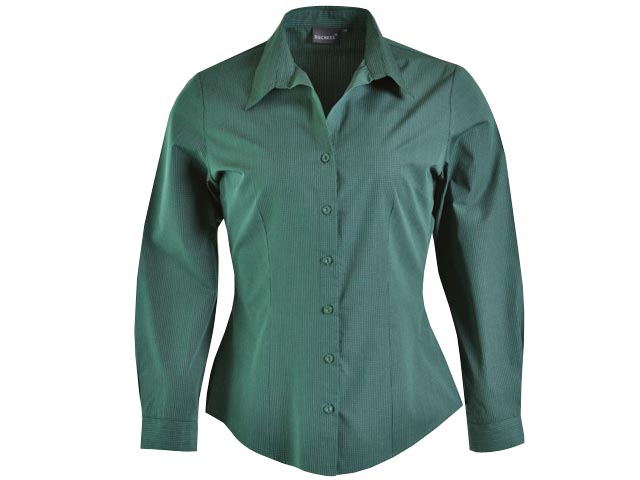 Roselina Blouse Long Sleeve - Check 1 - Navy - Image 3