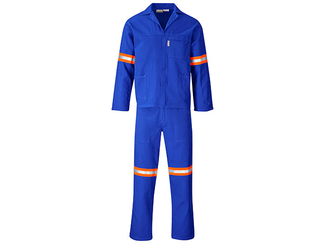 Technician 100 Percent Cotton Conti Suit - Reflective Arms, Legs and Back - Orange Tape - Image 3