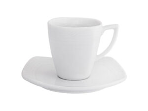Arctic White Sqaure Espresso Cup and Saucer