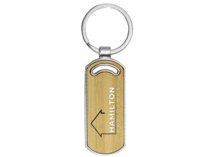 Ugo Oval Metal Bamboo Keyring