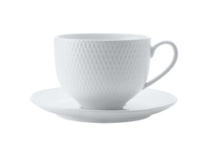 White Basics Diamonds Tea Cup And Saucer 220Ml