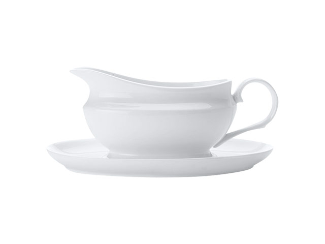 White Basics Gravy Boat And Saucer 550Ml